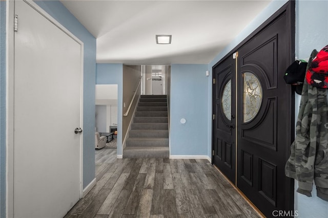 entrance foyer with hardwood / wood-style floors