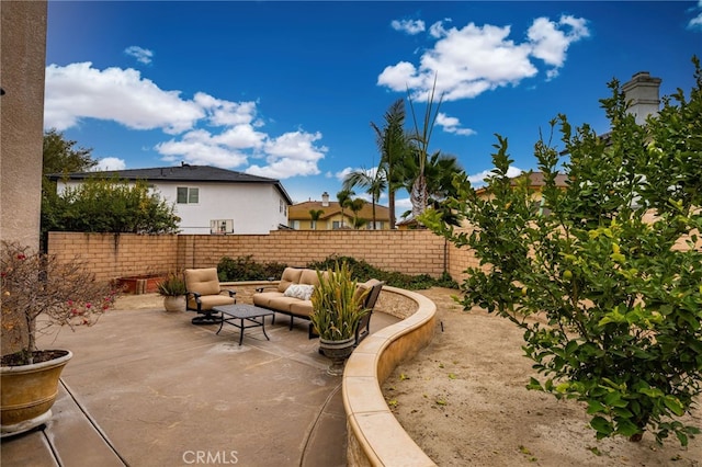 view of patio with an outdoor hangout area