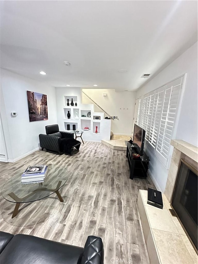 living room featuring hardwood / wood-style floors