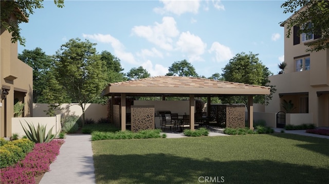 1752 W Sycamore Dr, Compton, CA 90220 - view of yard featuring a gazebo and a patio area