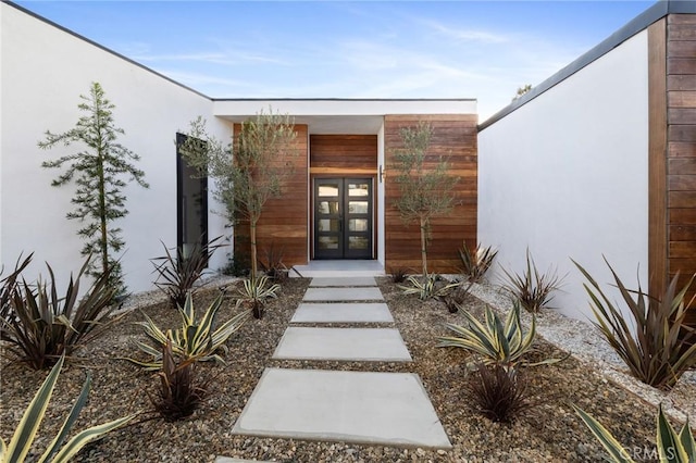 entrance to property with french doors