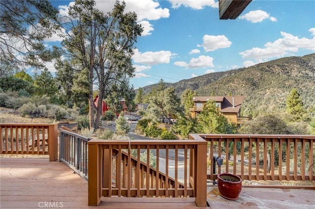 deck featuring a mountain view