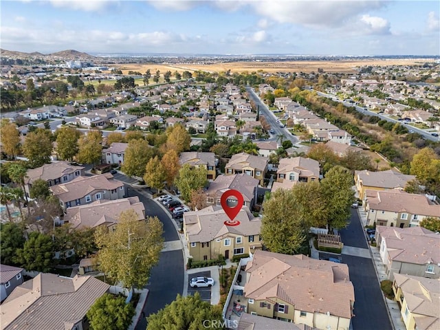 bird's eye view with a residential view