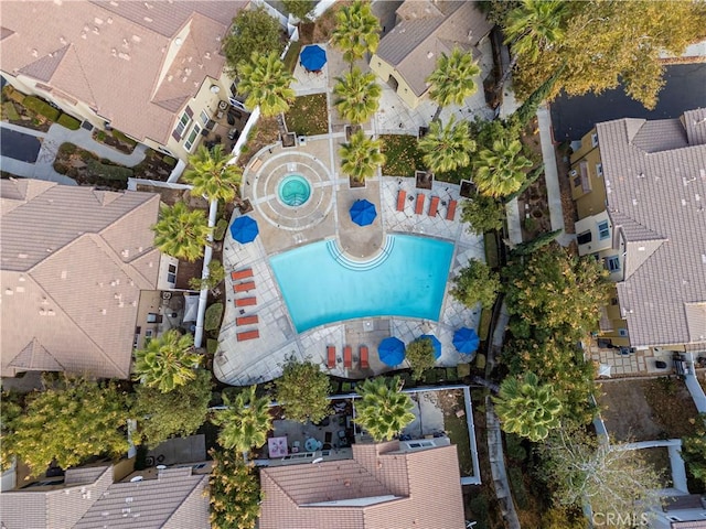 birds eye view of property featuring a residential view