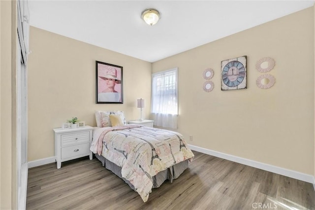 bedroom featuring light hardwood / wood-style floors