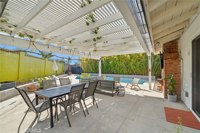 view of patio with a pergola