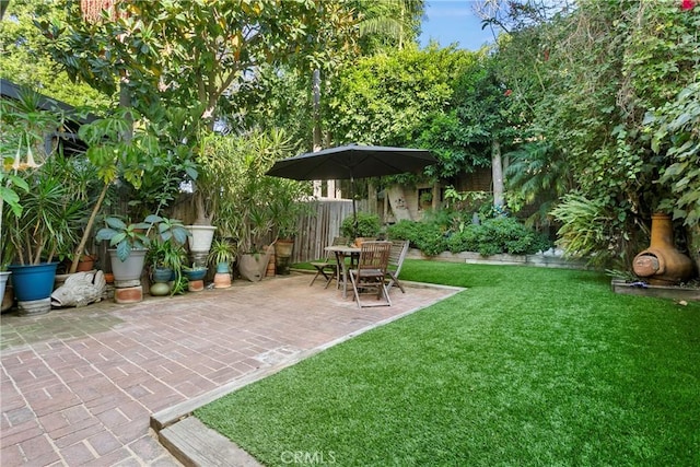 view of yard with a patio