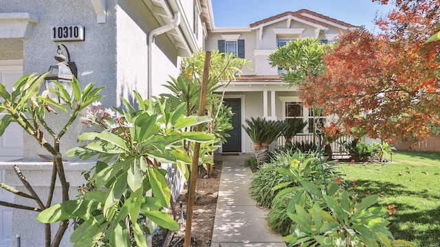 exterior space with a lawn