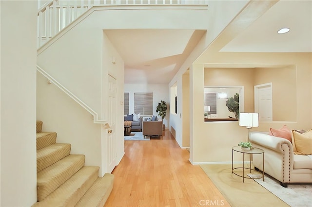 entryway featuring hardwood / wood-style flooring