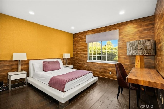 bedroom featuring dark wood-type flooring