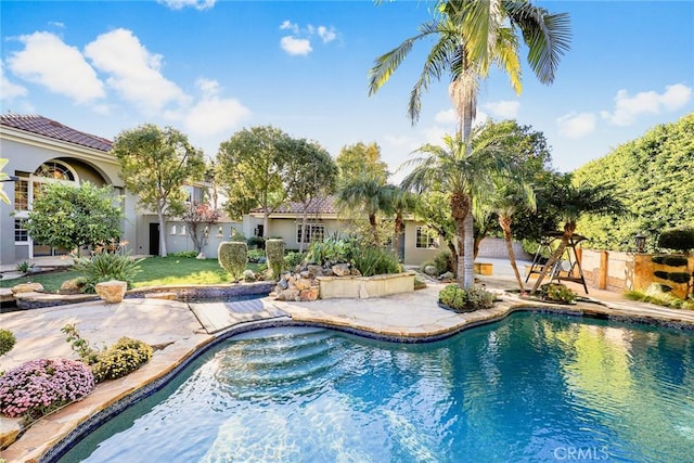 view of pool with a patio