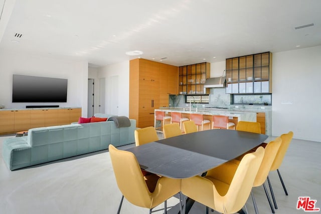 dining room with sink