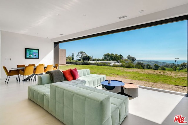 living room with plenty of natural light