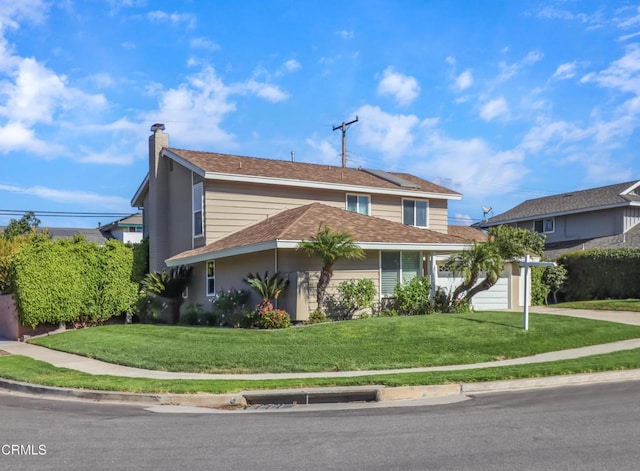 view of front of home featuring a front yard