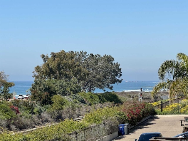 view of road featuring a water view