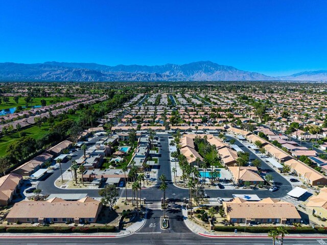 aerial view with a mountain view