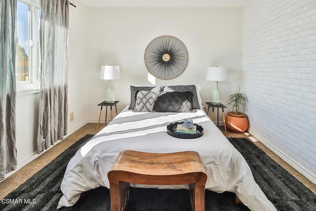 bedroom with carpet floors