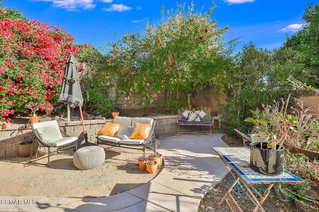 view of patio / terrace with an outdoor hangout area