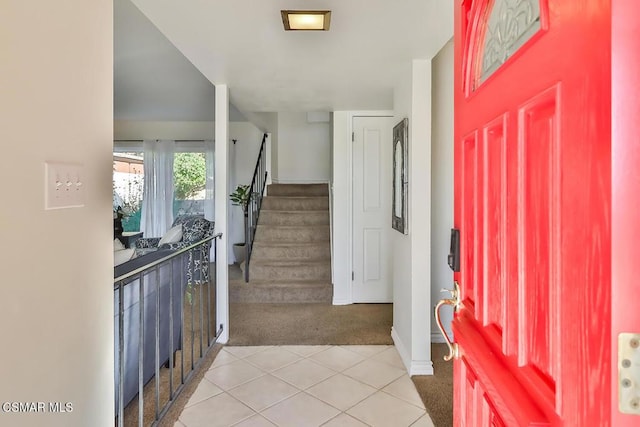 view of carpeted entryway