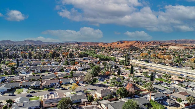 drone / aerial view with a mountain view