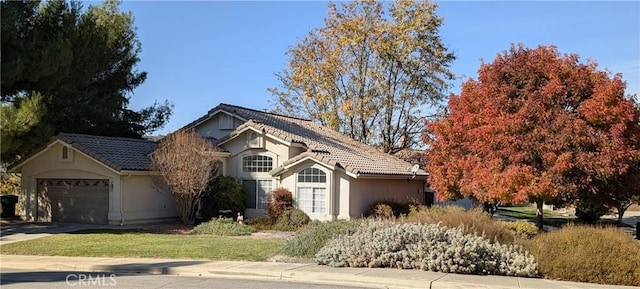 view of front property with a garage