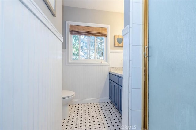 bathroom with vanity and toilet