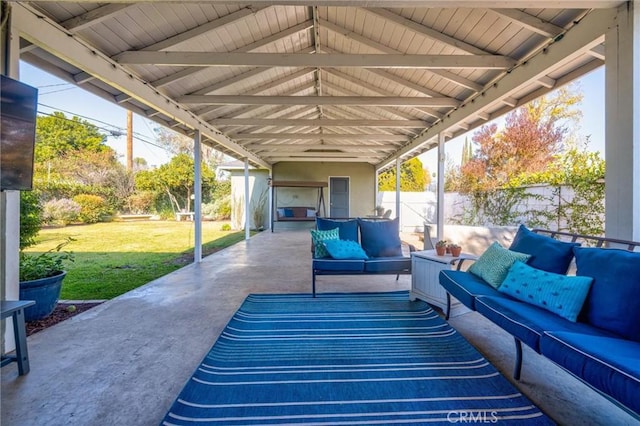 view of patio featuring an outdoor hangout area