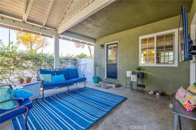 view of patio with outdoor lounge area