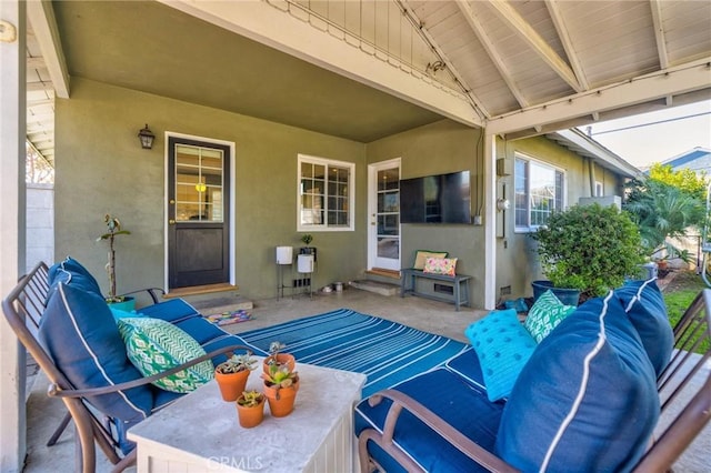 view of patio with an outdoor hangout area