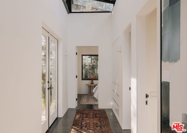 hall with a towering ceiling