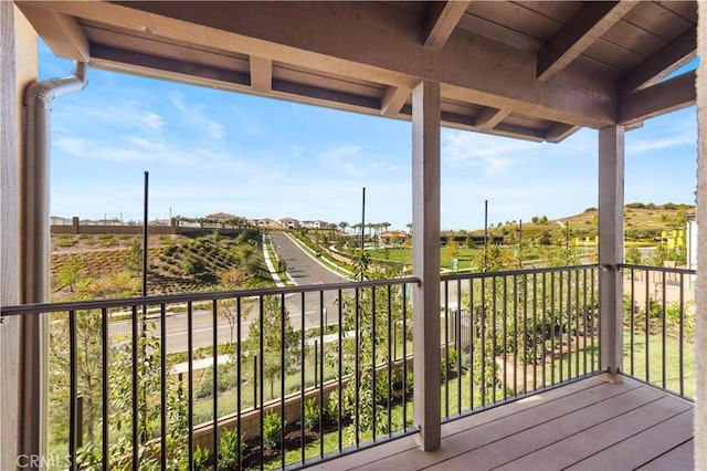 deck with a rural view