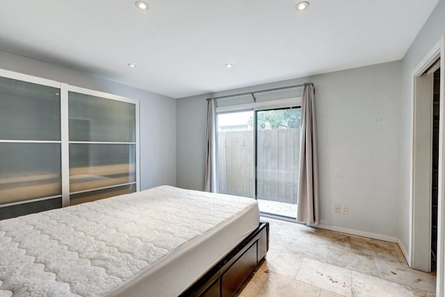 bedroom with access to exterior