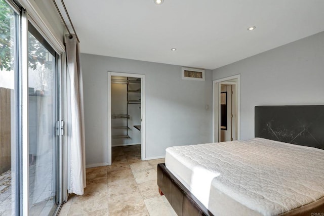 4615 Felton St Unit 2, San Diego, CA 92116 - bedroom featuring recessed lighting, baseboards, and a spacious closet