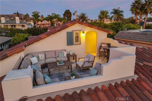 exterior space with an outdoor hangout area