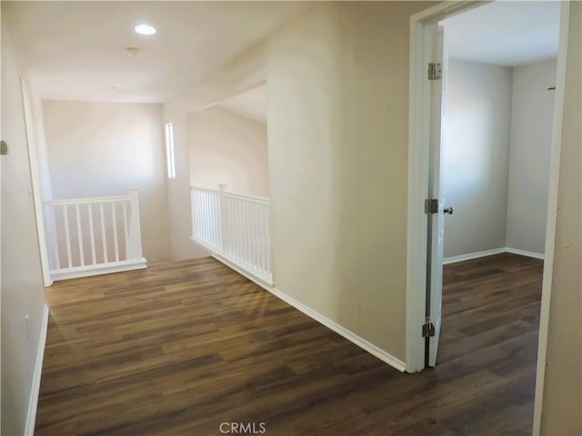 hall featuring dark hardwood / wood-style flooring