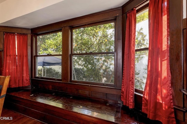 interior space featuring dark hardwood / wood-style flooring