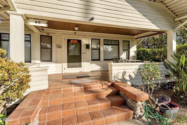 view of patio / terrace with a porch