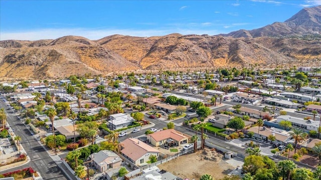 drone / aerial view with a mountain view