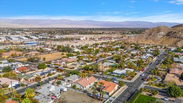 aerial view with a mountain view