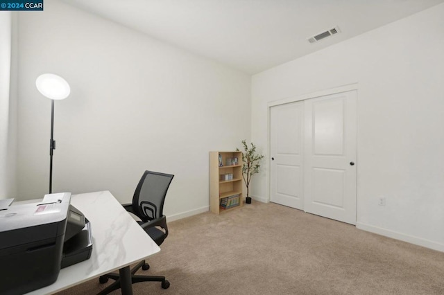 view of carpeted office