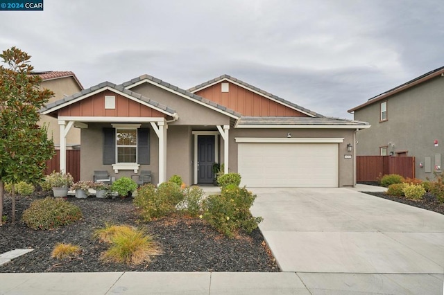 view of front of home with a garage