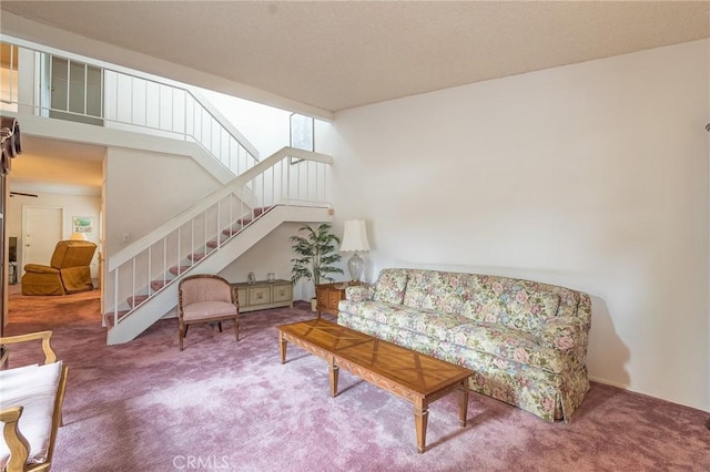 living room with carpet floors