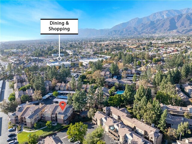 aerial view featuring a mountain view