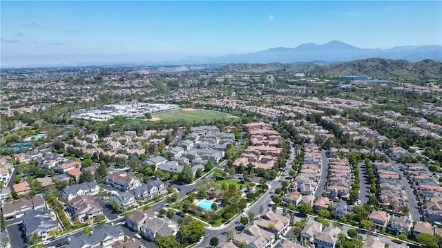 aerial view featuring a mountain view