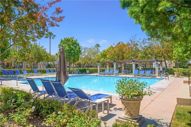 view of pool with a patio