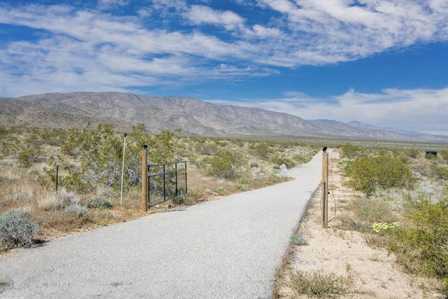 view of road with a mountain view