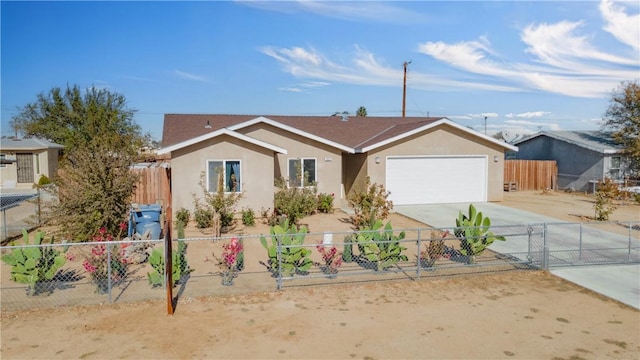 ranch-style home with a garage