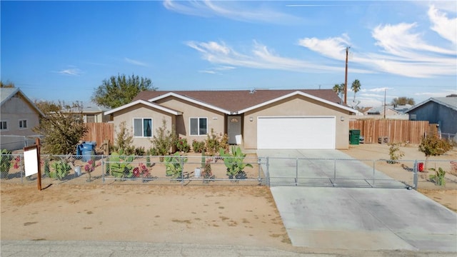 ranch-style house featuring a garage