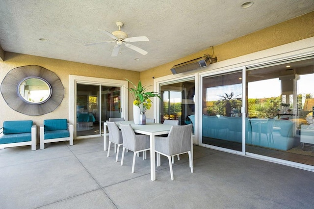 view of patio with ceiling fan