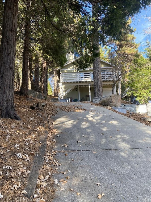 view of front of house featuring a deck